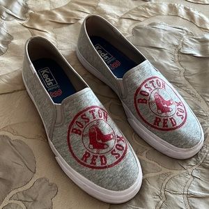 Keds Red Sox grey slip on sneakers Sz 9